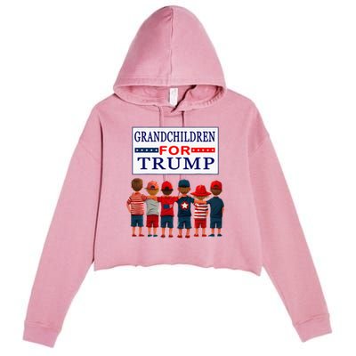 Grandchildren For Trump Vote For Grandpa Crop Fleece Hoodie