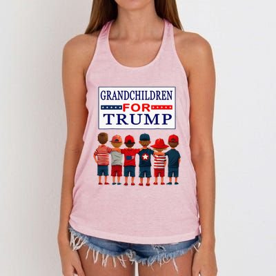 Grandchildren For Trump Vote For Grandpa Women's Knotted Racerback Tank