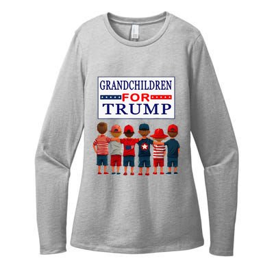 Grandchildren For Trump Vote For Grandpa Womens CVC Long Sleeve Shirt