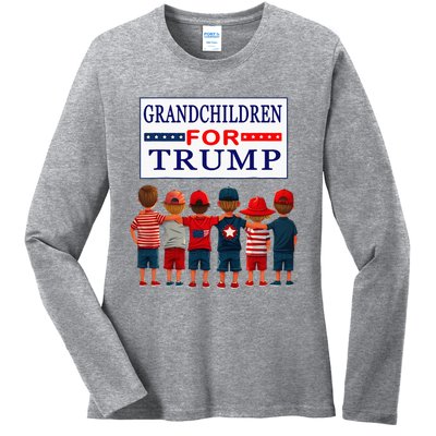 Grandchildren For Trump Vote For Grandpa Ladies Long Sleeve Shirt