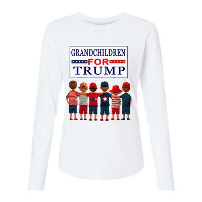 Grandchildren For Trump Vote For Grandpa Womens Cotton Relaxed Long Sleeve T-Shirt