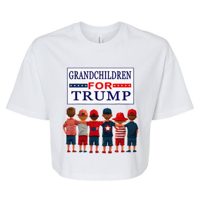 Grandchildren For Trump Vote For Grandpa Bella+Canvas Jersey Crop Tee