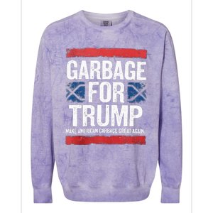 Garbage For Trump 2024 Make American Garbage Great Again Colorblast Crewneck Sweatshirt