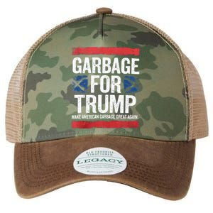 Garbage For Trump 2024 Make American Garbage Great Again Legacy Tie Dye Trucker Hat