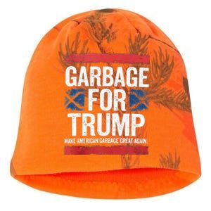 Garbage For Trump 2024 Make American Garbage Great Again Kati - Camo Knit Beanie