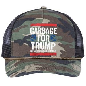 Garbage For Trump 2024 Make American Garbage Great Again Retro Rope Trucker Hat Cap