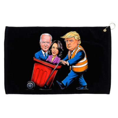 Garbage For Trump 2024 Funny Time To Take Out Garbage Biden Grommeted Golf Towel