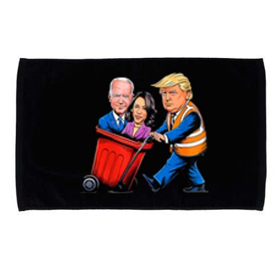 Garbage For Trump 2024 Funny Time To Take Out Garbage Biden Microfiber Hand Towel