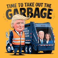 Garbage For Trump 2024 Funny Time To Take Out Garbage Biden Sustainable Knit Beanie