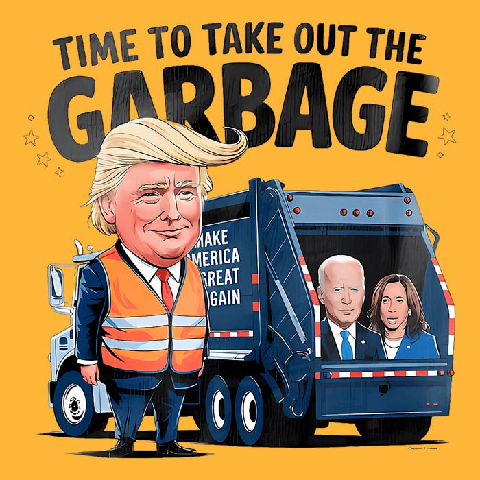 Garbage For Trump 2024 Funny Time To Take Out Garbage Biden Sustainable Knit Beanie