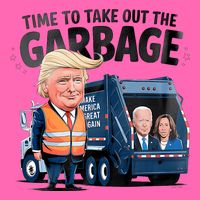 Garbage For Trump 2024 Funny Time To Take Out Garbage Biden Stripe Pom Pom Beanie