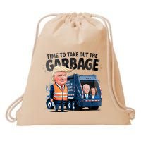 Garbage For Trump 2024 Funny Time To Take Out Garbage Biden Drawstring Bag