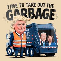 Garbage For Trump 2024 Funny Time To Take Out Garbage Biden Drawstring Bag