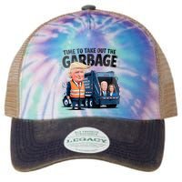 Garbage For Trump 2024 Funny Time To Take Out Garbage Biden Legacy Tie Dye Trucker Hat