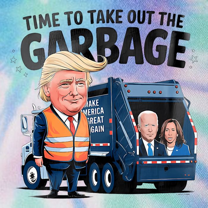 Garbage For Trump 2024 Funny Time To Take Out Garbage Biden Legacy Tie Dye Trucker Hat