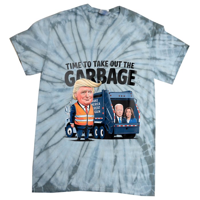 Garbage For Trump 2024 Funny Time To Take Out Garbage Biden Tie-Dye T-Shirt