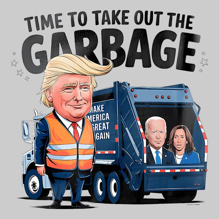 Garbage For Trump 2024 Funny Time To Take Out Garbage Biden Tie-Dye T-Shirt