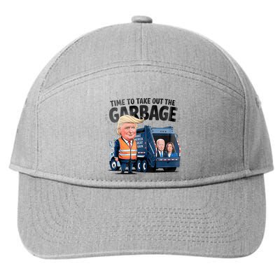 Garbage For Trump 2024 Funny Time To Take Out Garbage Biden 7-Panel Snapback Hat