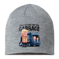 Garbage For Trump 2024 Funny Time To Take Out Garbage Biden Sustainable Beanie