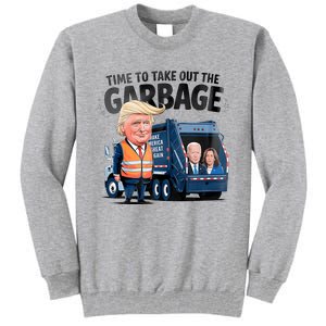 Garbage For Trump 2024 Funny Time To Take Out Garbage Biden Tall Sweatshirt