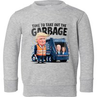 Garbage For Trump 2024 Funny Time To Take Out Garbage Biden Toddler Sweatshirt