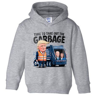 Garbage For Trump 2024 Funny Time To Take Out Garbage Biden Toddler Hoodie