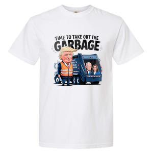 Garbage For Trump 2024 Funny Time To Take Out Garbage Biden Garment-Dyed Heavyweight T-Shirt