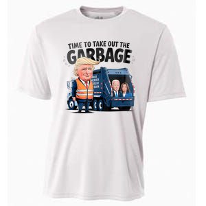 Garbage For Trump 2024 Funny Time To Take Out Garbage Biden Cooling Performance Crew T-Shirt