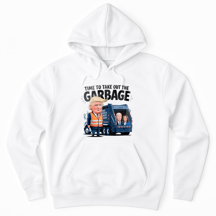Garbage For Trump 2024 Funny Time To Take Out Garbage Biden Hoodie