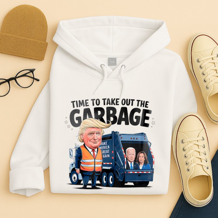 Garbage For Trump 2024 Funny Time To Take Out Garbage Biden Hoodie