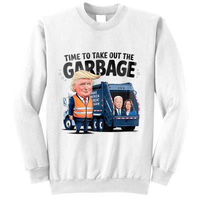 Garbage For Trump 2024 Funny Time To Take Out Garbage Biden Sweatshirt