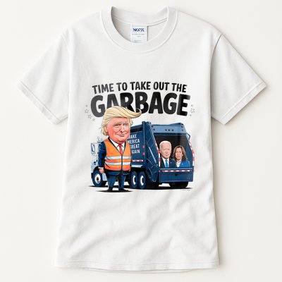 Garbage For Trump 2024 Funny Time To Take Out Garbage Biden Tall T-Shirt