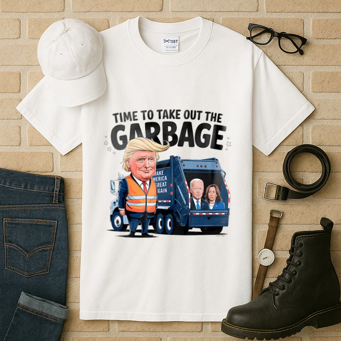 Garbage For Trump 2024 Funny Time To Take Out Garbage Biden Tall T-Shirt