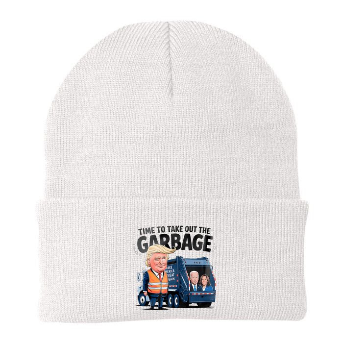 Garbage For Trump 2024 Funny Time To Take Out Garbage Biden Beanie