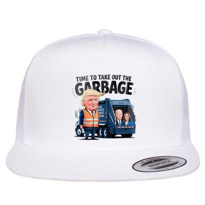 Garbage For Trump 2024 Funny Time To Take Out Garbage Biden Flatbill Hat