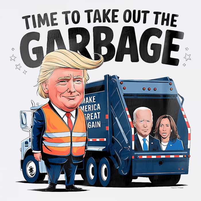 Garbage For Trump 2024 Funny Time To Take Out Garbage Biden Flatbill Hat