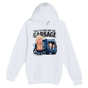 Garbage For Trump 2024 Funny Time To Take Out Garbage Biden Premium Pullover Hoodie