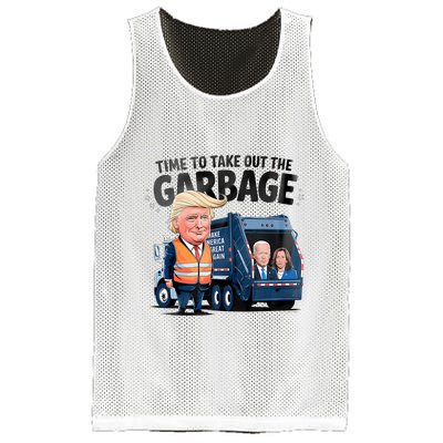 Garbage For Trump 2024 Funny Time To Take Out Garbage Biden Mesh Reversible Basketball Jersey Tank