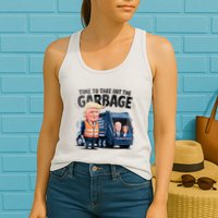 Garbage For Trump 2024 Funny Time To Take Out Garbage Biden Womens Tank Top