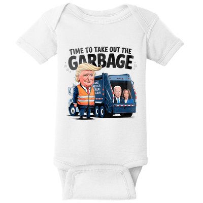 Garbage For Trump 2024 Funny Time To Take Out Garbage Biden Baby Bodysuit