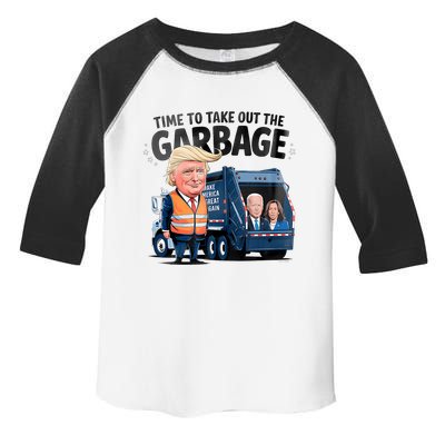 Garbage For Trump 2024 Funny Time To Take Out Garbage Biden Toddler Fine Jersey T-Shirt