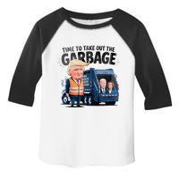 Garbage For Trump 2024 Funny Time To Take Out Garbage Biden Toddler Fine Jersey T-Shirt