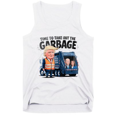 Garbage For Trump 2024 Funny Time To Take Out Garbage Biden Tank Top