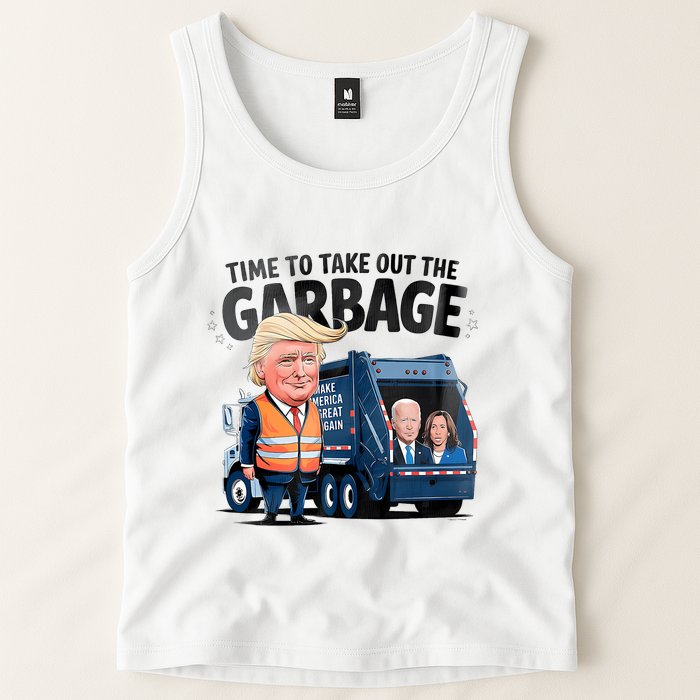 Garbage For Trump 2024 Funny Time To Take Out Garbage Biden Tank Top