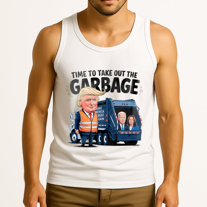 Garbage For Trump 2024 Funny Time To Take Out Garbage Biden Tank Top