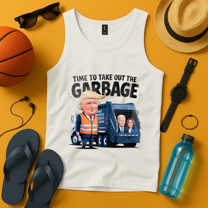 Garbage For Trump 2024 Funny Time To Take Out Garbage Biden Tank Top