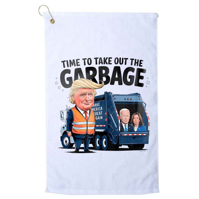 Garbage For Trump 2024 Funny Time To Take Out Garbage Biden Golf Towel