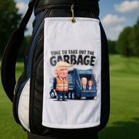 Garbage For Trump 2024 Funny Time To Take Out Garbage Biden Golf Towel