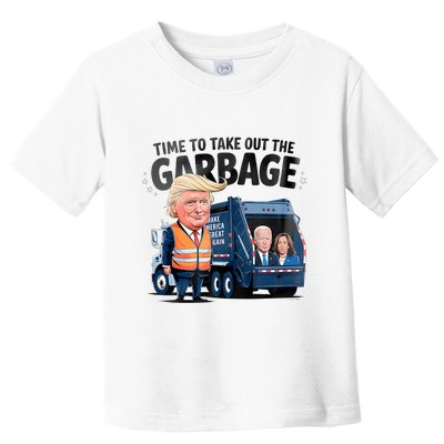 Garbage For Trump 2024 Funny Time To Take Out Garbage Biden Toddler T-Shirt