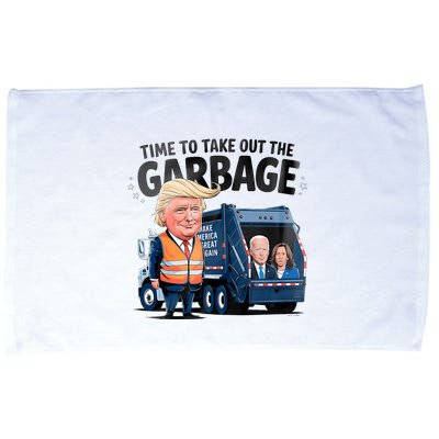 Garbage For Trump 2024 Funny Time To Take Out Garbage Biden Microfiber Hand Towel
